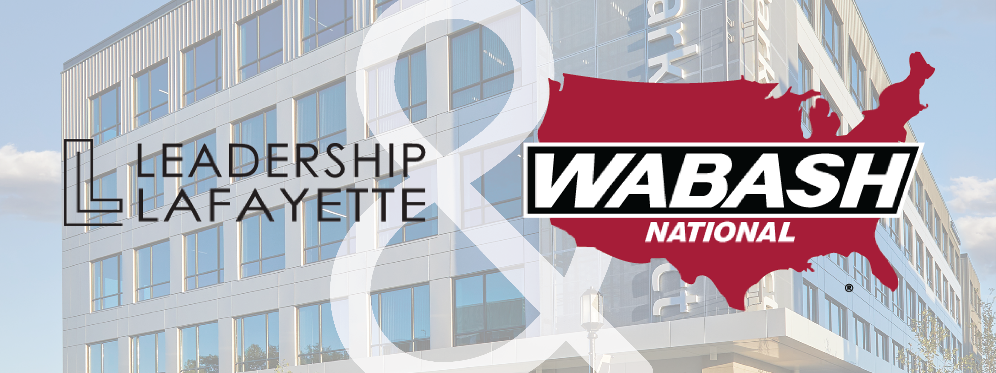 Leadership Lafayette and Wabash National logos on top of Convergence building photo